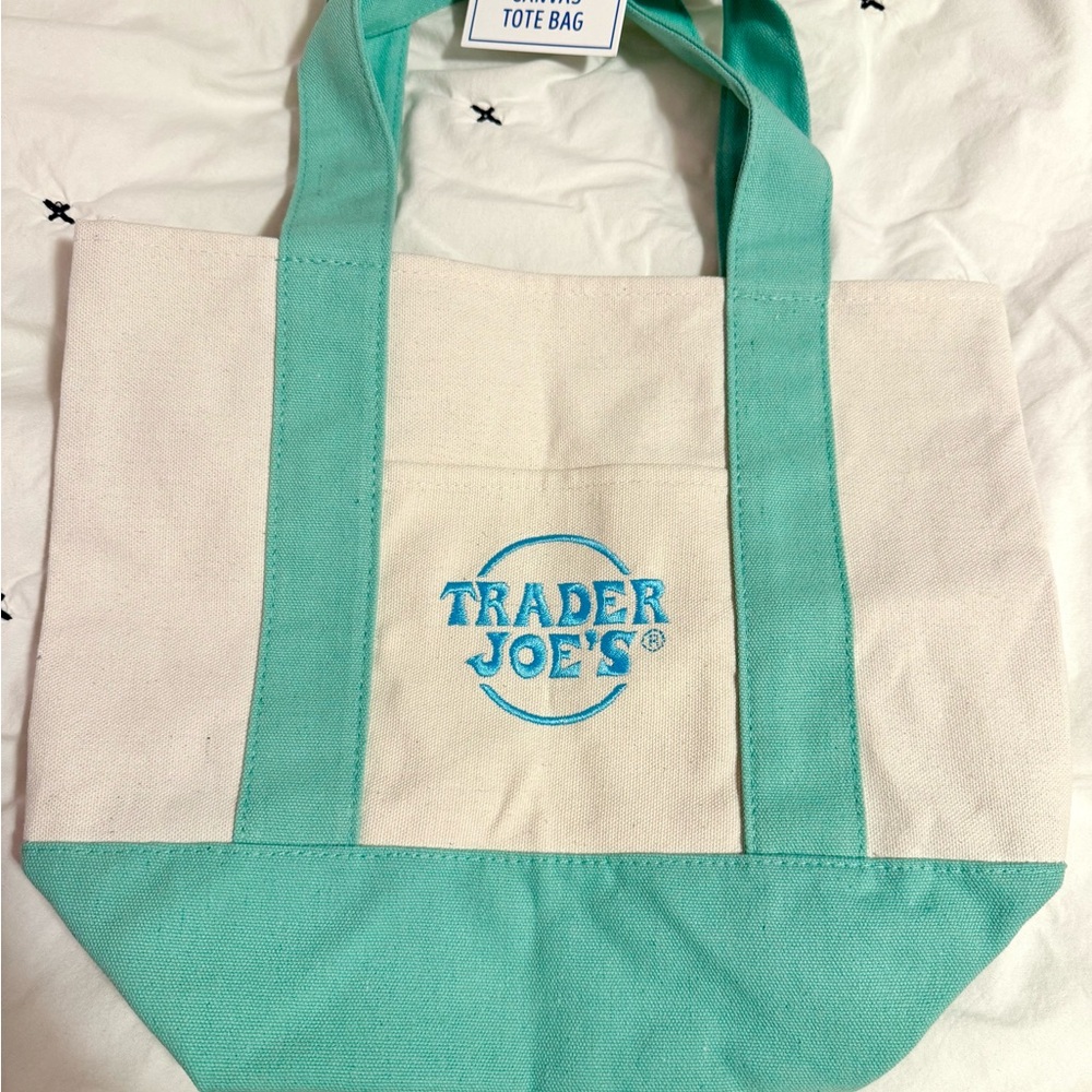 Trader Joe’s Pastel Green Mini Canvas Tote Bag